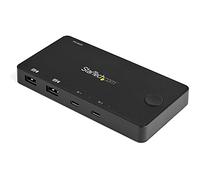 StarTech Switch KVM USB-C a 2 Porte UHD, 4K 60Hz HDMI, Alimentazione USB | Uscita HDMI UHD, Ideale per Laptop e Postazioni Moderne