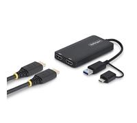 StarTech USB-A e USB-C a 2x HDMI, Dual Monitor Esteso, 4K30Hz + 1080p | Collega Due Display HDMI da un Solo Ingresso USB