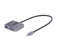 StarTechcom Adattatore USB-C a VGA/HDMI Adattatore Multiporta USB Type-C a VGA/HDMI 4K 60Hz HDR con Uscita Audio da 35 mm C