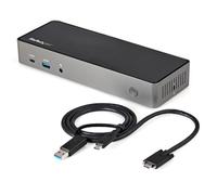 StarTech.com USB-C e USB-A Dock - Docking station universale triplo monitor DisplayPort e HDMI 4K 60Hz - 85W Power Delivery, Hub 6x USB, GbE, Audio - Docking station USB tipo C/USB 3.1 Gen 2 10Gbps