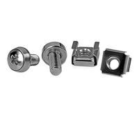 StarTech Viti e Dadi in Gabbia per Rack 19" e 10" con Fori Quadrati; Kit con Viti M6 da 12mm, Dadi e Rondelle; Utensile Incluso, Argento, Confezione da 50