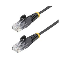 StarTechcom Cat6 Cable Black Slim Patch Cord Snagless LSZH N6PAT300CMBKS