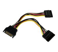 ST PYO2SATA - Cavo splitter a Y SATA 15 pin, 15 cm, nero/rosso/giallo