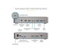 StarTechcom Dual-Laptop Usb-C Kvm Docking Station La 129UE-USBC-KVM-DOCK