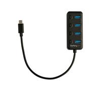Startech Usb C/a 4 Port Individual On/off Switches Hub One Size Black