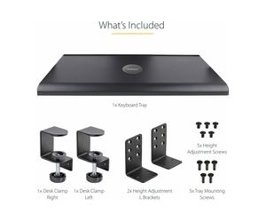 StarTechcom Porta tastiera estraibile per Desktop; Ripiano estraibile ergonomico