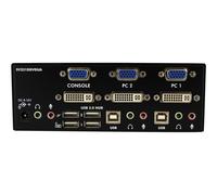 StarTechcom Switch KVM doppio monitor VGA DVI 2 porte USB con audio e hub USB