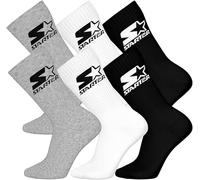 STARTER 6 pack Crew Socks - Grey/White/Black - 35/38