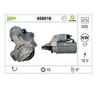 Starter Anlasser 12V 1,7kW VALEO 12 Denti 2 Fori 89mm 458916 Per FORD TRANSIT