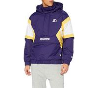 STARTER BLACK LABEL Color Block - Giacca retrò con mezza zip Giacca a vento da Uomo, Starter viola/bianco/giallo, S