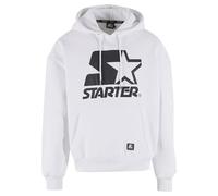 Starter Black Label Felpa con Cappuccio da Uomo, con Logo Oversize, con Cappuccio, da Uomo, Casual, con Logo Starter, Taglie dalla S alla XXL, Bianco, M