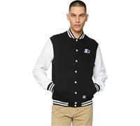 STARTER BLACK LABEL Giacca da uomo Starter College in pile, nero/bianco, XXL