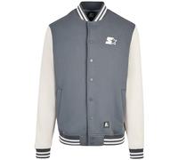 Starter Black Label Giacca in Pile Starter College, Metallo/Bianco Palma, L Uomo