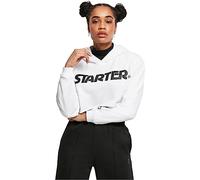 Starter Black Label Ladies Starter Cropped Hoody Felpa con Cappuccio, Bianco, M Donna