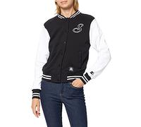 Starter Black Label Ladies Starter Sweat College Jacket Giacca, Nero/Bianco, S Donna