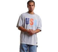 Starter Black Label St431-starter USA Oversized Tee T-Shirt, Grigio Erica, M Uomo