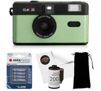 Starter Bundle 35 mm Half Frame Film Camera Starter con 36 Exp Film, Custodia per il trasporto, 4 batterie AAA e panno per lenti, colore: Verde salvia