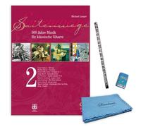 Starter Bundle: nastro per spartiti "Corde, Band 2: 500 anni di musica per chitarra classica" con CD + panno in microfibra + matita + gomma - Kit iniziale con libro di spartiti - 9783934958562