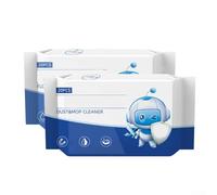 Starter kit 2 in 1 per la pulizia del mocio piatto, rimozione della polvere umida e asciutta, per pavimenti in legno, piastrelle, bagno, cucina, leggero, riutilizzabile, lavabile, bianco (A)