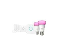 Philips Hue Secure, StarterKit, Lampadina Smart, Luce da Bianca a Colorata, 9W, 3 Sensori di Contatto, Sensore di Movimento, Hue Bridge