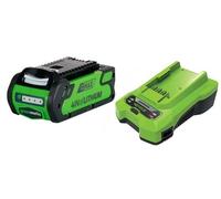 Greenworks Kit Batteria e Caricabatterie Universale - Batteria agli Ioni di Litio 2Ah + Caricabatterie 2A, Compatibile con Tutti gli Elettroutensili e Attrezzi da Giardino Greenworks 40V - GSK40B2