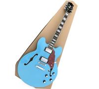 Starter kit chitarra elettrica blu cielo semi cavo fatto a mano F Hole professionale Jazz chitarra elettrica
