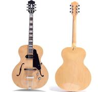 Starter kit chitarra elettrica jazz corpo cavo hardware cromato con pickup P90 vintage sunburst (naturale)