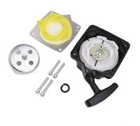 Starter kit con piastra di trazione compatibile con decespugliatori e tosaerba, set di avviamento in plastica in metallo con tubo del carburante e hardware, nero argento, confezione da 7