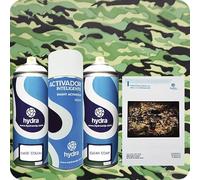 STARTER Kit Cubicatura Kit: Attivatore Spray 400 ml + colore di fondo + vernice + manuale di istruzioni+ pellicola cubicatura mimetico camo. Larghezza: 100 cm. Lunghezza: 100 cm (HCA-105)