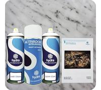 STARTER Kit Cubicatura Kit: Attivatore Spray 400 ml + colore di fondo + vernice + manuale di istruzioni+ pellicola cubicatura marmo. Larghezza: 100 cm. Lunghezza: 200 cm (HMM-035)