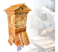 Starter Kit For Alveare In Legno Con Raccolta Automatica Del Miele, Include 4 Telaini For Api E 6 Vassoi A Nido D'ape For L'apicoltura E L'impollinazione Del Giardino