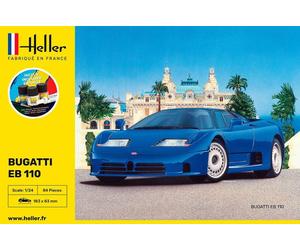 Starter Kit Heller 56738 Bugatti Eb 110 1/24. Supercar Francese Mitica 1991