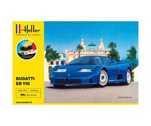 Starter Kit Heller 56738 Bugatti Eb 110 1/24. Supercar Francese Mitica 1991