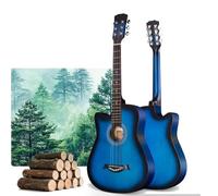 Starter kit per chitarra acustica a 6 corde con custodia, corde, cinghia, pipa e plettri, 96,7 cm