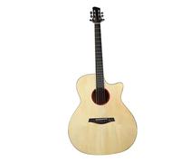 Starter Kit per Chitarra Folk per Principianti, Chitarra Acustica in Legno Massello a Specchio Potenziato con Forte Potere Penetrante per Principianti (Colore legno naturale)