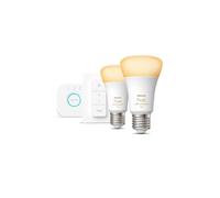 Starter kit per lampadina LED PHILIPS Hue White connected - 10,5W - Set di 2 E27 con telecomando Hue - Nouvo