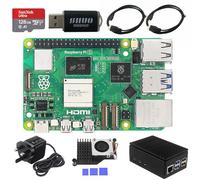 Starter kit per Raspberry Pi 5B modello B 4GB RAM 8 in 1 Kit | Pi 5 Active Cooler | San Disk 128G SD Card | 2 x cavo micro HDMI | Sufficiente alimentatore 5.1V 5A (5B 4G 8 in 1 Starter Kit)