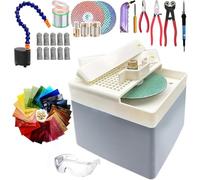 Starter kit per vetrate - Set di 20 attrezzi artigianali con smerigliatrice | Set di strumenti per vetri con smerigliatrice, ideale per i principianti per creare bellissime opere d'arte senza sforzo