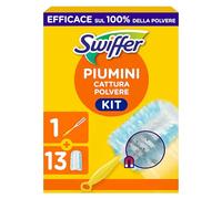Starter Kit Swiffer Piumino Catturapolvere (1 Manico E 4 Ricariche), Intrappola E Blocca 3 Volte Più Polvere E Peli Rispetto A Un Piumino Tradizionale