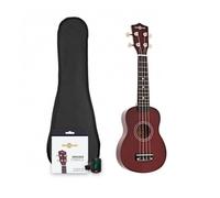 Starter Pacchetto per ukulele soprano di Gear4music, con accordatore a clip, custodia e Corde