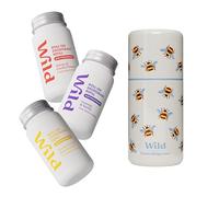 Starter pack con deodorante antitraspirante roll-on ricaricabile Wild - 72h di protezione dagli odori - Contenitore Api e ricariche Honey & Cactus Flower, Coconut & Vanilla, Vanilla Bean & Buttercream