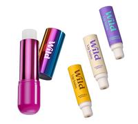 Starter pack di balsamo labbra ricaricabile Wild - contenitore in alluminio Cromato e 3 ricariche in diverse profumazioni - naturale al 98% con burro di karité - Vegano e delicato sulle labbra