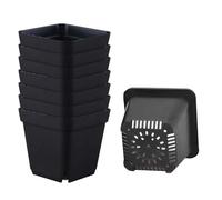 Starter Pots for Planting Thickened Square Seedling Pots | 50 pezzi riutilizzabili Seedling Cups Black,Nursery Pot with Drainage Holes Gardening Kit For Plants Vegetables Fruits Seedlings