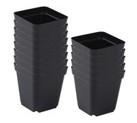Starter Pots for Planting Thickened Square Seedling Pots | 50 pezzi riutilizzabili Seedling Cups Black,Nursery Pot with Drainage Holes Gardening Kit For Plants Vegetables Fruits Seedlings