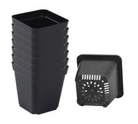 Starter Pots for Planting Thickened Square Seedling Pots | 50 pezzi riutilizzabili Seedling Cups Black,Nursery Pot with Drainage Holes Gardening Kit For Plants Vegetables Fruits Seedlings