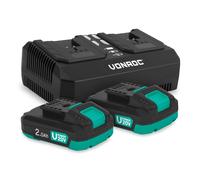 Starterset VPower 20V | 2x Batteria 2.0Ah & Caricatore Rapido Doppio