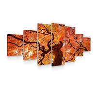Startonight Grande Quadro su Tela Acero rosso, Stampe Incorniciato e Pronta da Appendere Design Moderno Arredamento Arte Fotografia Formato XXL Multipannello di 7 Parti 100 x 240 CM