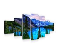 Startonight Grande Quadro su Tela Paesaggio di montagna blu, Stampe Incorniciato e Pronta da Appendere Design Moderno Arredamento Arte Fotografia Formato XXL Multipannello di 7 Parti 100 x 240 CM