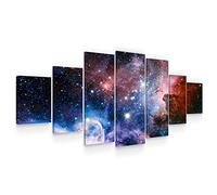 Startonight Grande Quadro su Tela Spazio cosmico, Stampe Incorniciato e Pronta da Appendere Design Moderno Arredamento Arte Fotografia Formato XXL Multipannello di 7 Parti 100 x 240 CM