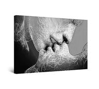 Startonight Quadro su Tela Bianco e Nero Adam e Eve, Stampe Incorniciato e Pronta da Appendere Design Moderno Arredamento Arte Fotografia Grande Formato 60 x 90 cm Luminoso al Buio